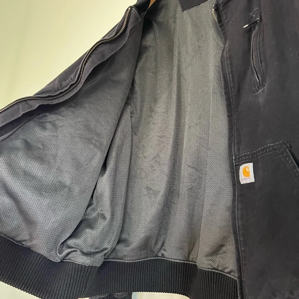 Carhartt Black Bomber Varsity Work Jacket - Picture 6 of 6